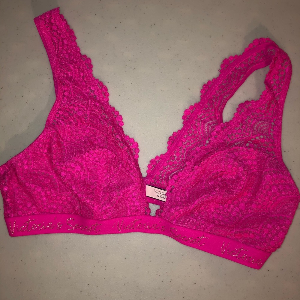 Victoria Secret hot pink bralette size Lrg. - Picture 1 of 3